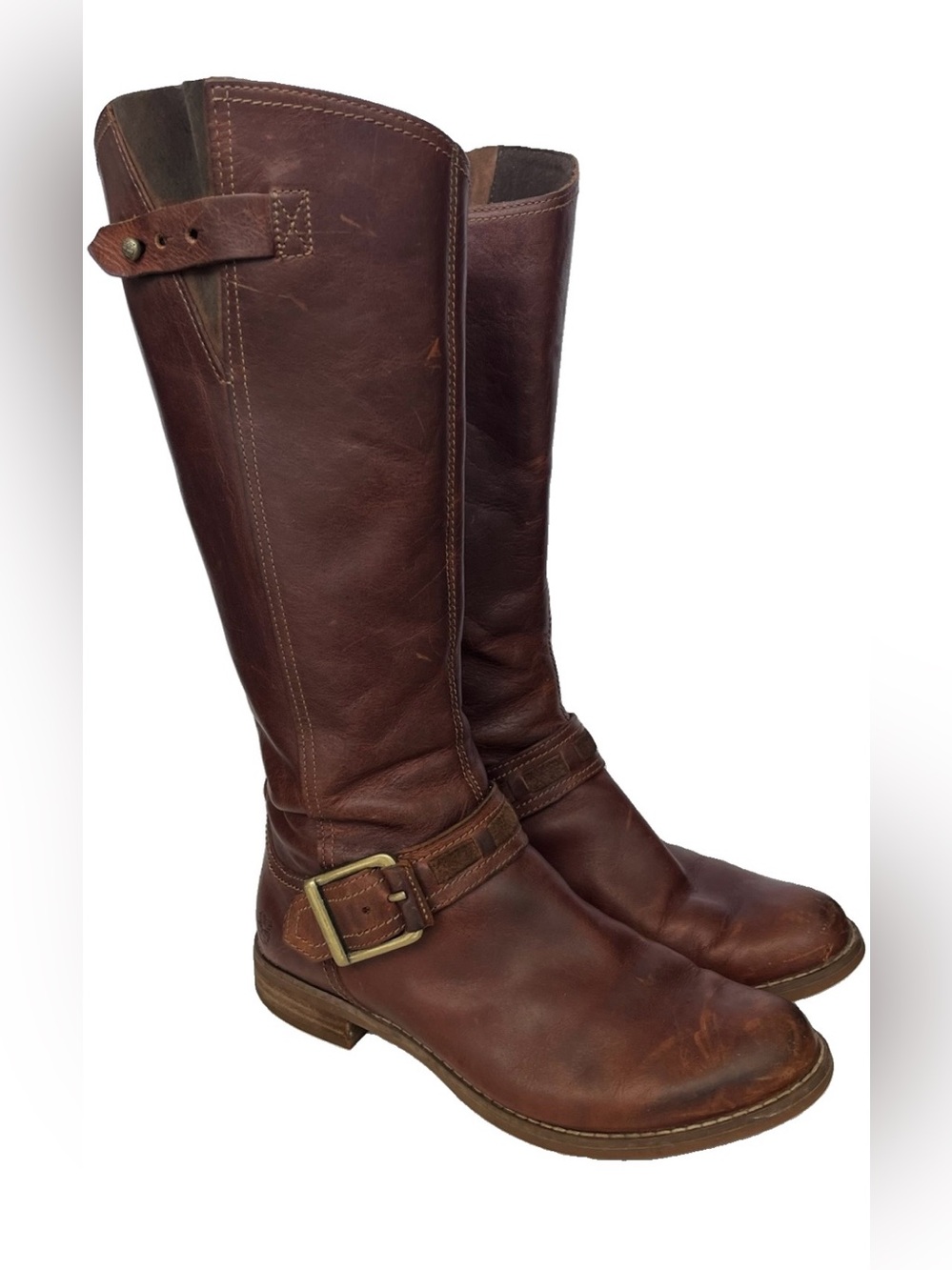 TIMBERLAND Earthkeepers Savin Hill Tall Leather Riding Boots Brown Women's 8.5